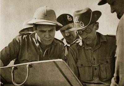 The American Wendell Willkie, Who Stood as the Republican Candidate Against Franklin D. Roosevelt in the 1940 Presidential Elections, is Explained the Defences at El Alamein by General Montgomery, 1942 by Unbekannt Unbekannt